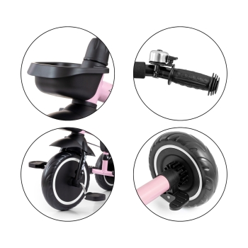 Rowerek trójkołowy Milly Mally Axel dla dzieci różowy GROW UP