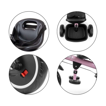 Rowerek trójkołowy Milly Mally Axel dla dzieci różowy GROW UP