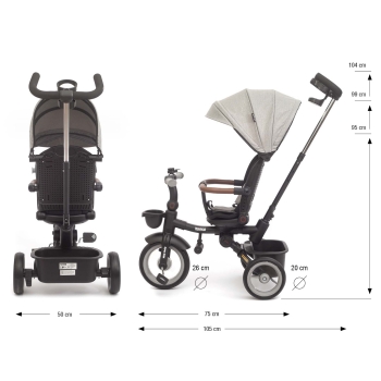 MILLY MALLY 6424 Rowerek trójkołowy Twinkle grey