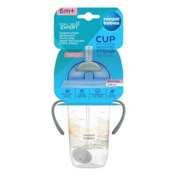 CANPOL Kubek Niekapek z Rurką i Odważnikiem MOUNTAINS 270ml