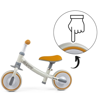 Milly Mally Rowerek Biegowy Skippy White EVA 18m+ Lekka Rama
