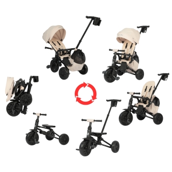 Rowerek Trójkołowy Qplay Nova Max Beżowy Millly Mally 6304