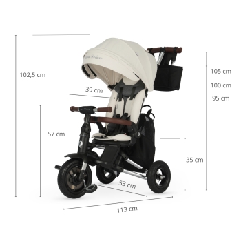 MILLY MALLY 6456 Qplay Rowerek Trójkołowy Nova Deluxe Beige