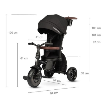 Rowerek Trójkołowy MILLY MALLY Qplay Comfo Max Black dla Dziecka