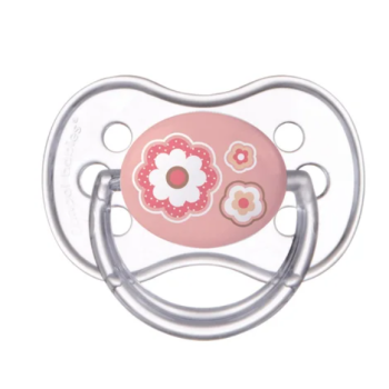 Smoczek uspokajający Canpol Newborn Baby silikonowy okrągły 0-6m różowy