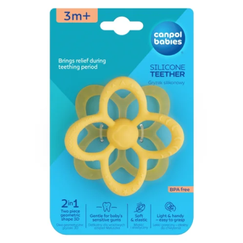 CANPOL Gryzak Sensoryczny Silikonowy 2w1 Kwiatek dla Niemowląt