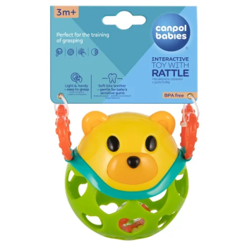 Canpol Interaktywna Zabawka Miś Grzechotka Sensoryczna Zielona