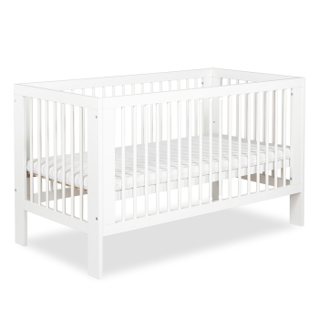 KLUPŚ Łóżeczko-Tapczanik OLIVIA 140x70 cm Białe z Drewna Sosnowego