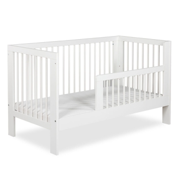 KLUPŚ Łóżeczko-Tapczanik OLIVIA 140x70 cm Białe z Drewna Sosnowego