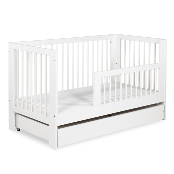 KLUPŚ Łóżeczko-Tapczanik OLIVIA 140x70 cm Białe z Drewna Sosnowego