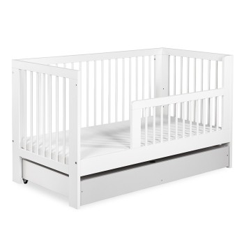 KLUPŚ Łóżeczko-Tapczanik OLIVIA 140x70 cm Białe z Drewna Sosnowego