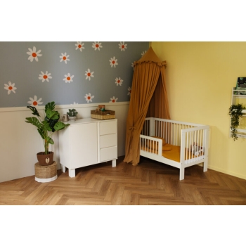 KLUPŚ Łóżeczko-Tapczanik OLIVIA 140x70 cm Białe z Drewna Sosnowego