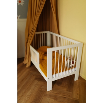 KLUPŚ Łóżeczko-Tapczanik OLIVIA 140x70 cm Białe z Drewna Sosnowego