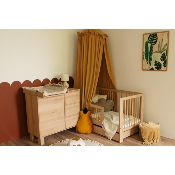 Łóżeczko-Tapczanik OLIVIA Bukowe 140x70 cm – Rośnie z Dzieckiem