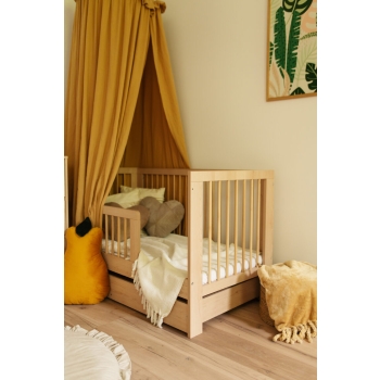 Łóżeczko-Tapczanik OLIVIA Bukowe 140x70 cm – Rośnie z Dzieckiem