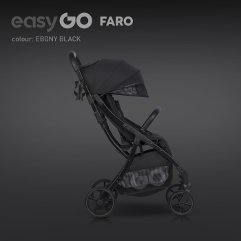 Wózek Spacerowy EASY GO FARO EBONY BLACK do 22 kg | Automatyczne Składanie
