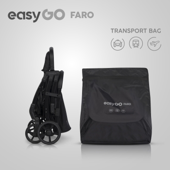 Wózek Spacerowy EASY GO FARO EBONY BLACK do 22 kg | Automatyczne Składanie