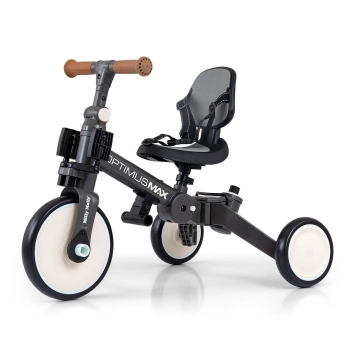 Milly Mally Rowerek Biegowy Trójkołowy 5w1 Optimus Max Ciemnoszary