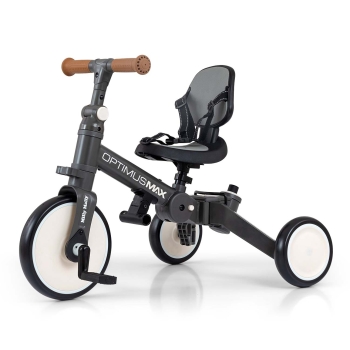 Milly Mally Rowerek Biegowy Trójkołowy 5w1 Optimus Max Ciemnoszary