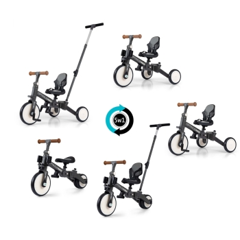 Milly Mally Rowerek Biegowy Trójkołowy 5w1 Optimus Max Ciemnoszary