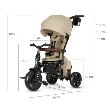 MILLY MALLY 6303 Qplay Rowerek Trójkołowy Comfo Max Beige-3