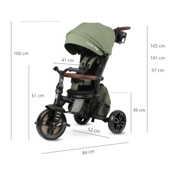 MILLY MALLY 6301 Qplay Rowerek Trójkołowy Comfo Max Olive Green-9